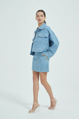 ROCHELLE SEQUIN MINI SKIRT