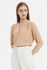 ECHO V-NECK SILK SHIRT