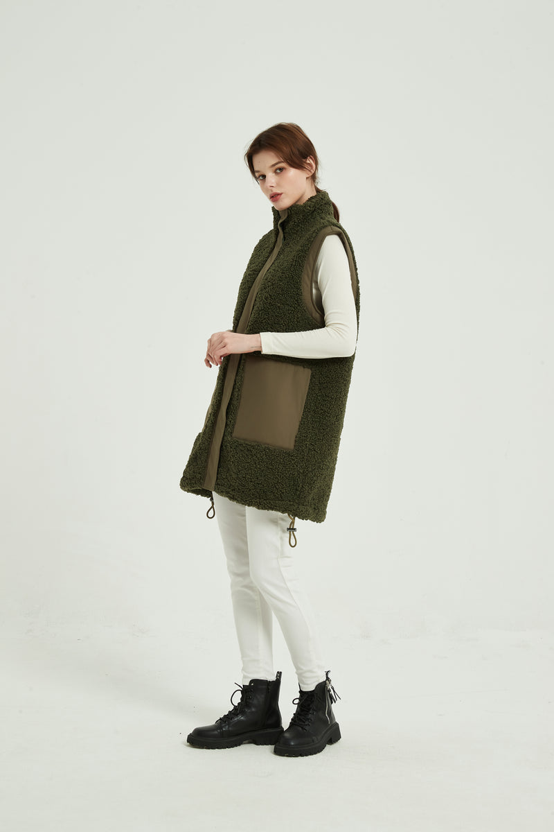 Olive Sleeveless Jacket